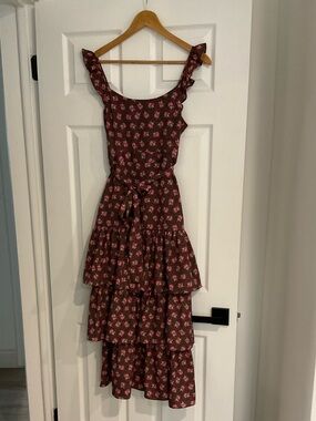 Likely Pink Floral Ruffle Tiered Maxi Dress size 6